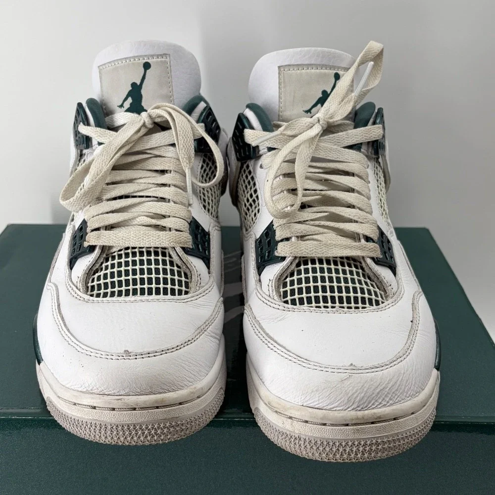 Air Jordan 4 Retro Oxidized Green White Men Basketball Shoes FQ8138-103 Size 8.5